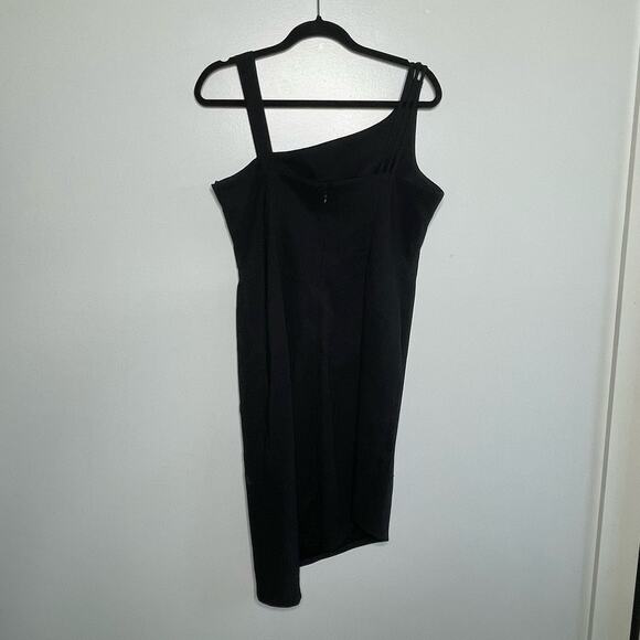 Y2K CDC Asymmetrical Cocktail Dress Sleeveless Embellished Bead Black 12‎ Petite - Picture 2 of 11